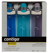 Contigo Autospout Water Bottle 709ml X 3 (Purple, Teal, Blue) Aged Smart