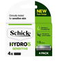 Schick Hydro 5 Sense Comfort Cartridges X 4