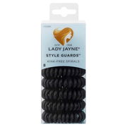 Lady Jayne Style Guards Kink-Free Hair Elastic Spirals (Black) X 8