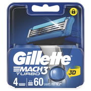 Gillette Mach3 Turbo Replacement Cartridges X 4 Aged Smart