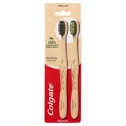 Colgate Toothbrush Bamboo Charcoal Medium X 2 Aged Smart