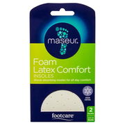 Maseur Footcare Foam Latex Comfort Insoles (2 Pairs)