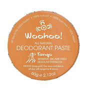 Woohoo Natural Deodorant Paste Tin Sensitive (Bicarb Free) Regular Strength - Tango  60g