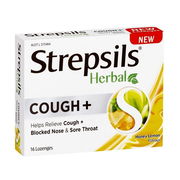 Strepsils Lozenges Herbal Cough + Honey & Lemon X 16 Aged Smart