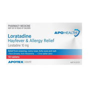 ApoHealth Loratadine Hayfever & Allergy Relief Tab X 10 (Generic for CLARATYNE) Aged Smart