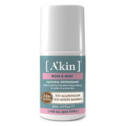 A'kin Natural Deodorant Roll-On - Rose & Mint 65ml