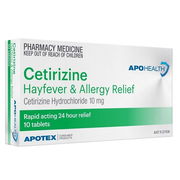 ApoHealth Cetirizine Hayfever & Allergy Relief Tab X 10 (Generic for Zyrtec) Aged Smart