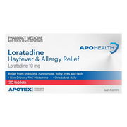 ApoHealth Loratadine Hayfever & Allergy Relief Tab X 30 (Generic for CLARATYNE)