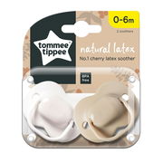 Tommee Tippee Cherry Latex Soother 0 to 6 Months X 2 (Assorted Designs/Colours)