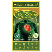 Wealthy Health Maxi CoQ10 150mg + E Cap X 60