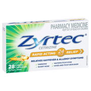 Zyrtec Rapid Acting Hayfever & Allergy Relief Liquid Cap X 28 Aged Smart