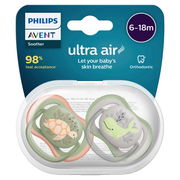 Avent Ultra Air Soother Deco 6-18 Months X 2 (Assorted Designs/Colours)