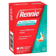 Rennie Indigestion & Heartburn Relief (No Added Sugar) Spearmint Chewable Tab X 96 Aged Smart