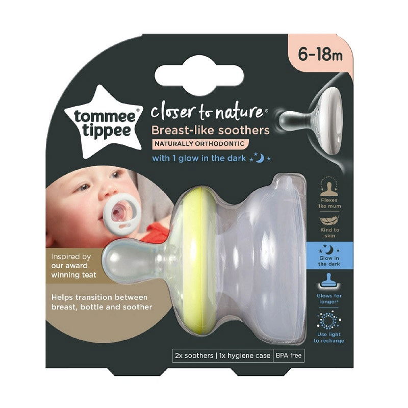 Tommee Tippee CTN Soother Day & Night 6 to 18 Months X 2 (Assorted Designs/Colours)