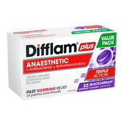 Difflam Plus Anaesthetic Sore Throat Lozenges Blackcurrant Flavour X 32 Aged Smart