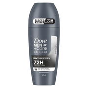 Dove Men+Care Advanced Antiperspirant Deodorant Roll-On Black & White Invisible Dry 50ml