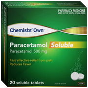 Chemists' Own Paracetamol Soluble 500mg Tab X 50 Aged Smart