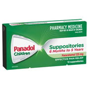 Panadol Children Paracetamol 125mg Suppositories X 10