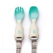 Bibado Attachable Weaning Cutlery Spoon & Fork Set (Woodland Friends)