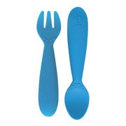 Ezpz Mini Utensils Toddler Training Fork + Spoon (Blue) Aged Smart