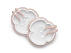 BabyBjorn Plate, Spoon & Fork 2 Pack - Powder Pink Aged Smart