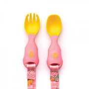 Bibado Attachable Weaning Cutlery Spoon & Fork Set (Teddy Bears Bike Ride)