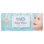babyU Baby Wipes Fragrance Free X 80