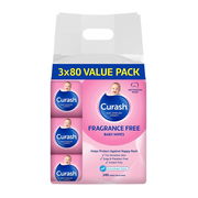 Curash Fragrance Free Baby Wipes 80 X 3 Aged Smart