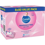 Curash Fragrance Free Baby Wipes 80 X 8