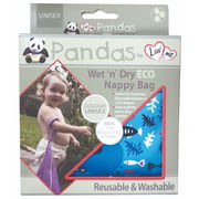 Pandas by Luvme Wet 'n' Dry Eco Nappy Bag (Unisex Pattern) Aged Smart