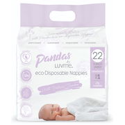 Pandas by Luvme Eco Disposable Nappies Newborn (0-3kg) X 22 Aged Smart