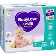 BabyLove Cosifit Nappies Infant (3-8kg) X 76 (Limit 2 per order) Aged Smart