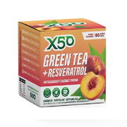 X50 Green Tea + Resveratrol Antioxidant Energy Drink Sachets (Peach) 3g X 60