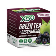 X50 Green Tea + Resveratrol Antioxidant Energy Drink Sachets (Apple Berry) 3g X 60