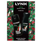 Lynx Africa Duo Gift Set 2024 (Bodyspray 165ml + Bodywash 400ml) Aged Smart
