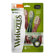 Whimzees Natural Daily Dental Treats Toothbrush for Large Dogs (18 - 27kg) X 6