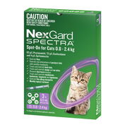 NexGard Spectra Spot On for Small Cats (0.8 - 2.4kg) 0.3ml X 3 - Purple Aged Smart