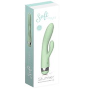 Soft by Playful Stunner Rechargeable Rabbit Vibrator - Mint Aged Smart