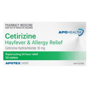 ApoHealth Cetirizine Hayfever & Allergy Relief Tab X 50 (Generic for Zyrtec)