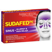 Sudafed PE Sinus + Allergy & Pain Relief Tab X 24