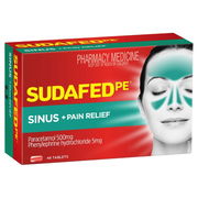 Sudafed PE Sinus & Pain Relief Tab X 48