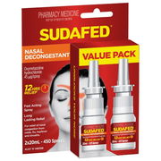 Sudafed Nasal Decongestant Spray Pump 20ml X 2