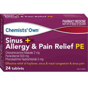 Chemists' Own Sinus + Allergy & Pain Relief PE Tab X 24