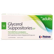 Petrus Glycerol Suppositories for Adults X 12