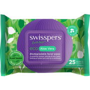 Swisspers Eco Aloe Vera Biodegradable Facial Wipes X 25