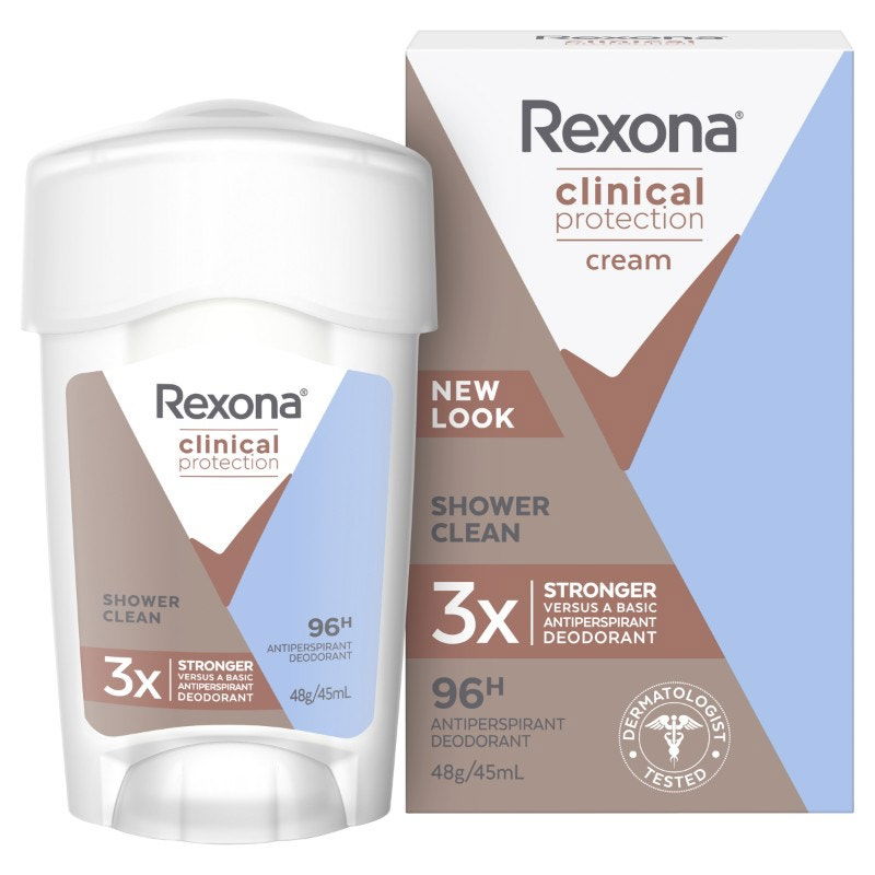 Rexona Clinical Protection Antiperspirant Deodorant for Women (Shower Clean) 45ml