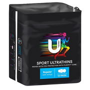 U by Kotex Pads Sport Ultrathins Regular with Wings X 12