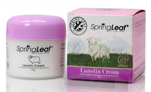 Spring Leaf Lanolin Cream with Vitamin E, Placenta and Rose Extracts 100g Aged Smart