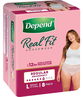 Depend Real Fit Regular Underwear for Women Large X 8 (Limit 4 per order)