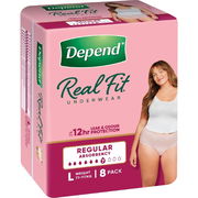 Depend Real Fit Regular Underwear for Women Large X 8 (Limit 4 per order)